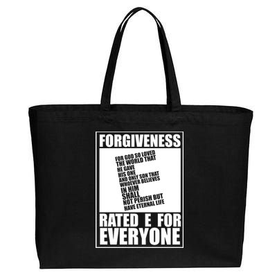 Forgiveness Rated E for Everyone Cotton Canvas Jumbo Tote