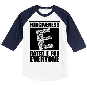 Forgiveness Rated E for Everyone Baseball Sleeve Shirt