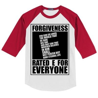 Forgiveness Rated E for Everyone Kids Colorblock Raglan Jersey