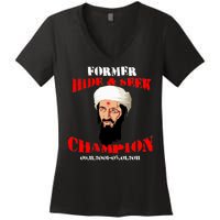 Former Hide and Seek Champion Osama Bin Laden Women's V-Neck T-Shirt