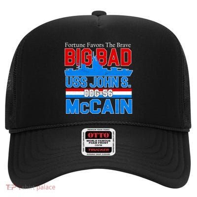 Fortune Favors The Brave DDG-56 USS John S. McCain High Crown Mesh Back Trucker Hat