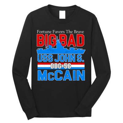 Fortune Favors The Brave DDG-56 USS John S. McCain Long Sleeve Shirt