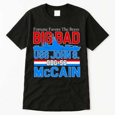 Fortune Favors The Brave DDG-56 USS John S. McCain Tall T-Shirt