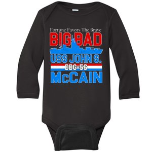 Fortune Favors The Brave DDG-56 USS John S. McCain Baby Long Sleeve Bodysuit