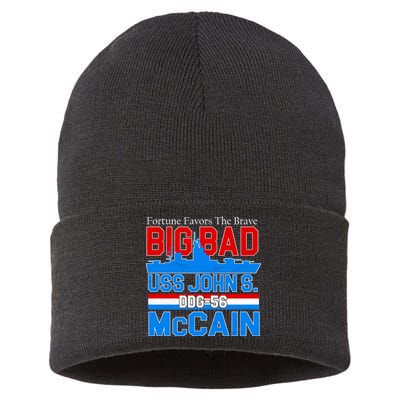 Fortune Favors The Brave DDG-56 USS John S. McCain Sustainable Knit Beanie