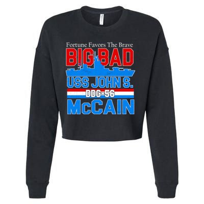 Fortune Favors The Brave DDG-56 USS John S. McCain Cropped Pullover Crew