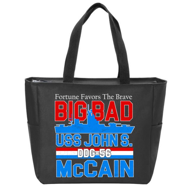 Fortune Favors The Brave DDG-56 USS John S. McCain Zip Tote Bag