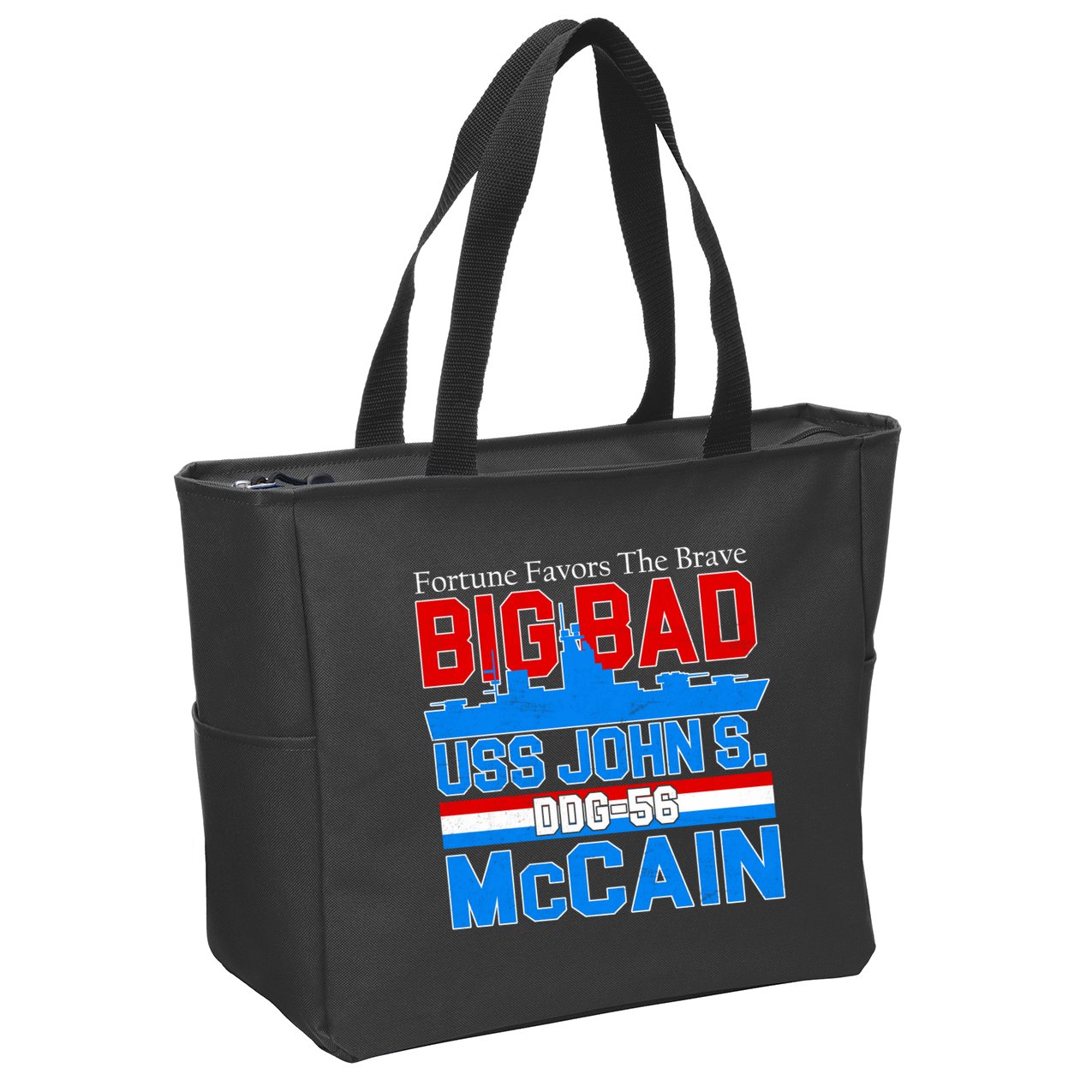 Fortune Favors The Brave DDG-56 USS John S. McCain Zip Tote Bag