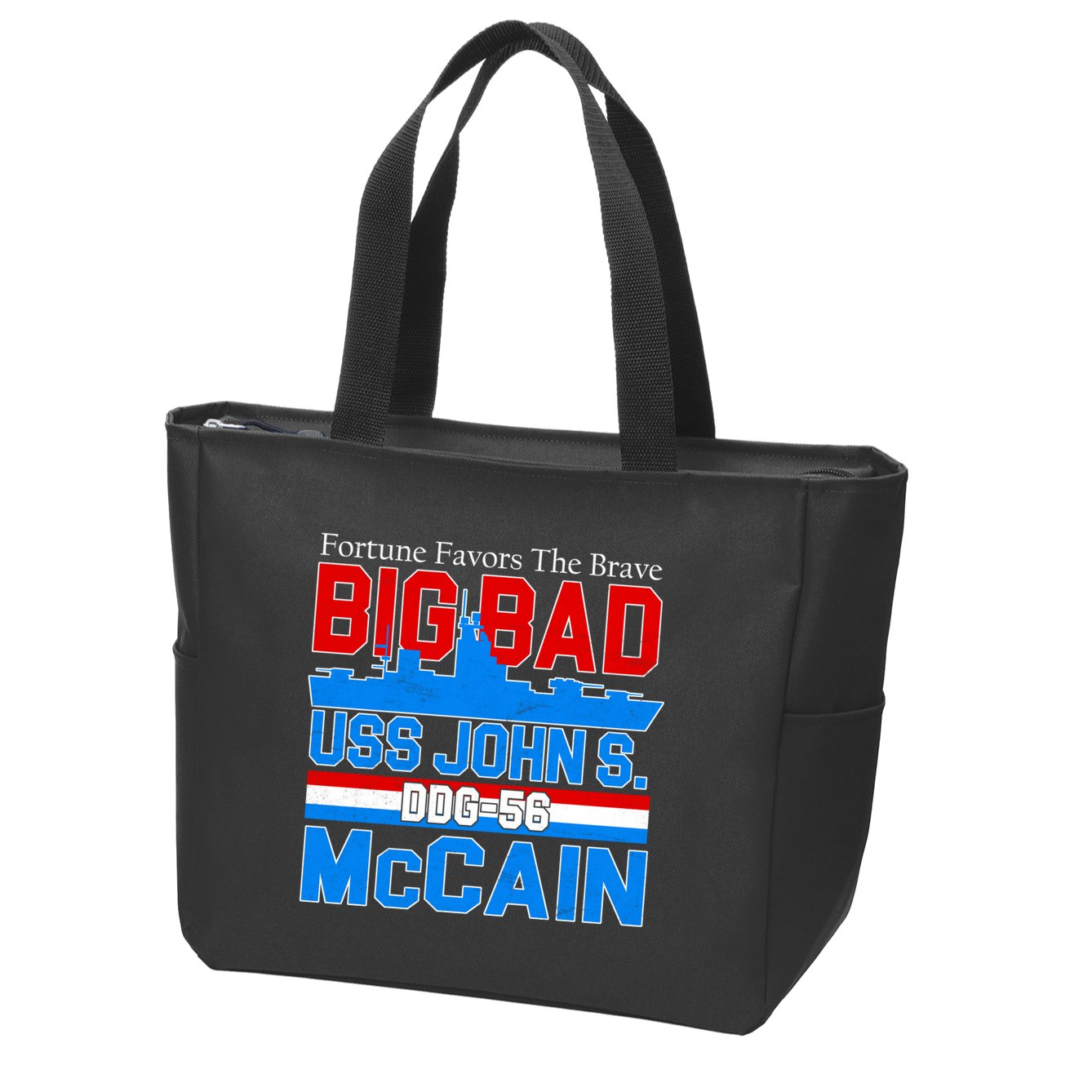 Fortune Favors The Brave DDG-56 USS John S. McCain Zip Tote Bag