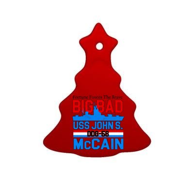 Fortune Favors The Brave DDG-56 USS John S. McCain Ceramic Tree Ornament