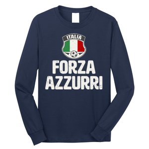 Forza Azzurri Italia Italy Football Soccer Long Sleeve Shirt