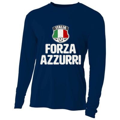 Forza Azzurri Italia Italy Football Soccer Cooling Performance Long Sleeve Crew