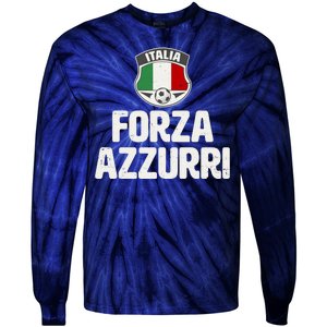 Forza Azzurri Italia Italy Football Soccer Tie-Dye Long Sleeve Shirt