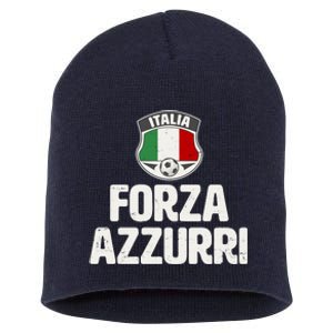 Forza Azzurri Italia Italy Football Soccer Short Acrylic Beanie