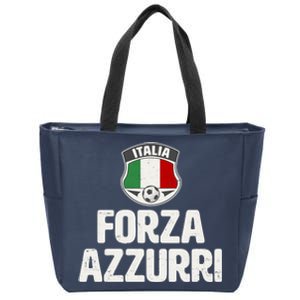 Forza Azzurri Italia Italy Football Soccer Zip Tote Bag