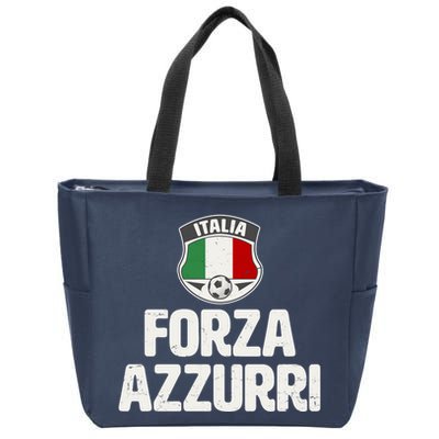 Forza Azzurri Italia Italy Football Soccer Zip Tote Bag
