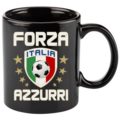 Forza Azzurri Italia Italy Shield Logo Soccer Team 11oz C Handle Ceramic Mug