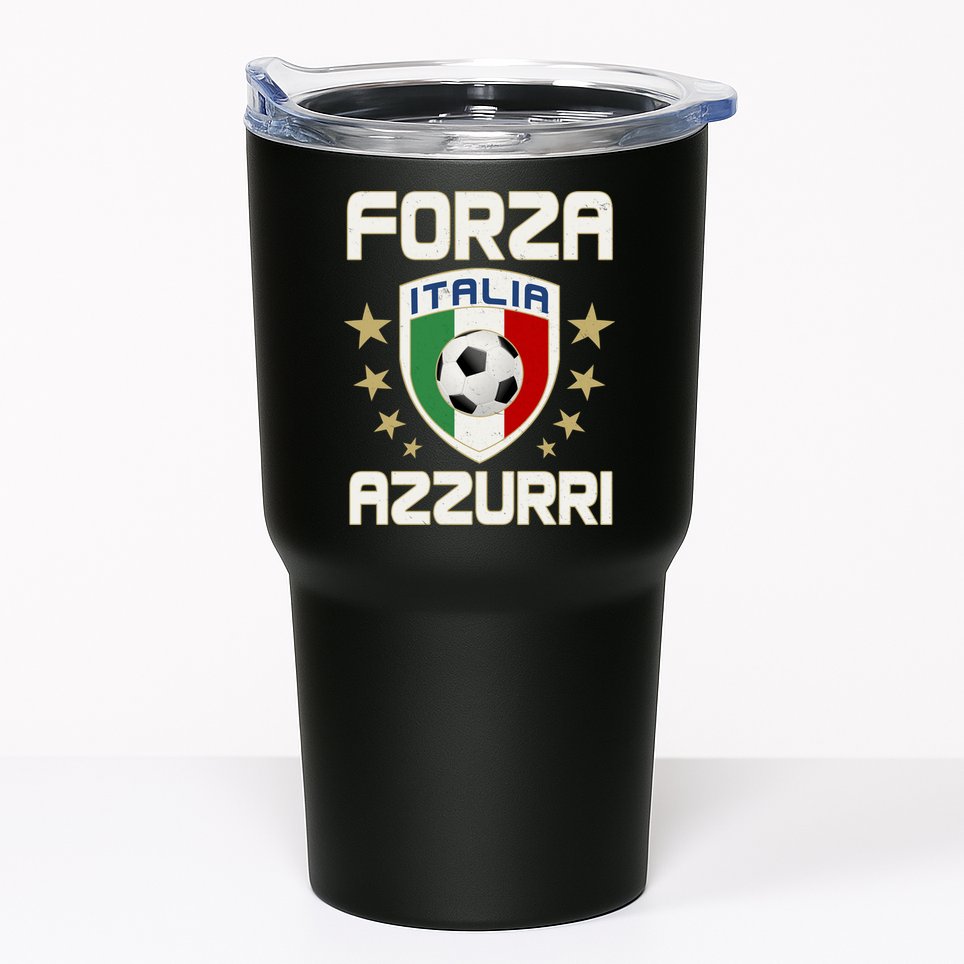 Forza Azzurri Italia Italy Shield Logo Soccer Team Tumbler