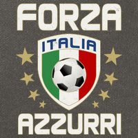 Forza Azzurri Italia Italy Shield Logo Soccer Team Cotton Canvas Backpack