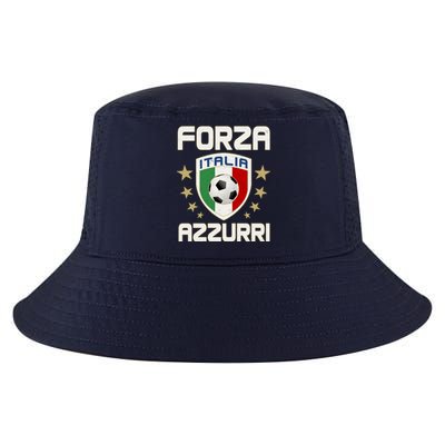 Forza Azzurri Italia Italy Shield Logo Soccer Team Cool Comfort Performance Bucket Hat