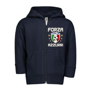 Forza Azzurri Italia Italy Shield Logo Soccer Team Toddler Zip Fleece Hoodie