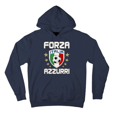 Forza Azzurri Italia Italy Shield Logo Soccer Team Hoodie