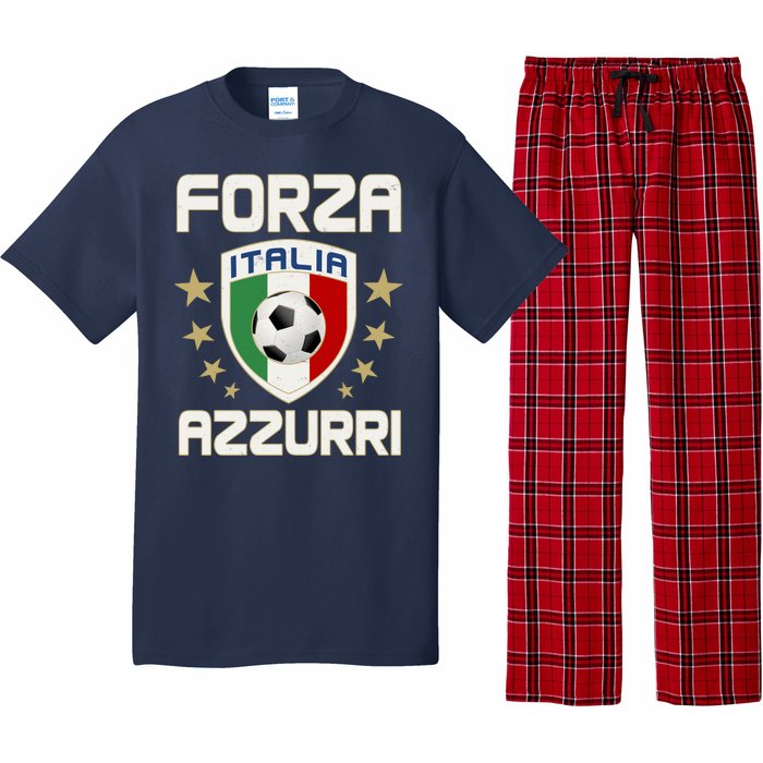 Forza Azzurri Italia Italy Shield Logo Soccer Team Pajama Set