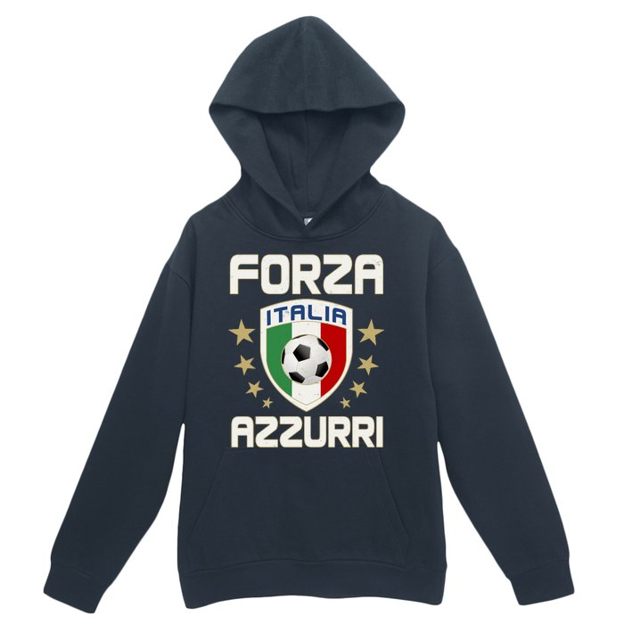 Forza Azzurri Italia Italy Shield Logo Soccer Team Urban Pullover Hoodie