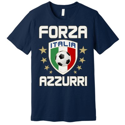 Forza Azzurri Italia Italy Shield Logo Soccer Team Premium T-Shirt