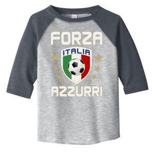 Forza Azzurri Italia Italy Shield Logo Soccer Team Toddler Fine Jersey T-Shirt