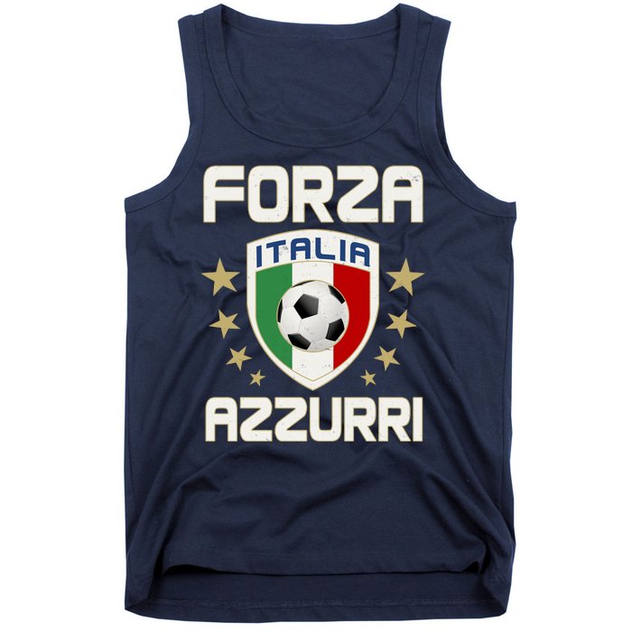 Forza Azzurri Italia Italy Shield Logo Soccer Team Tank Top