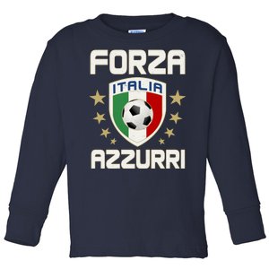 Forza Azzurri Italia Italy Shield Logo Soccer Team Toddler Long Sleeve Shirt