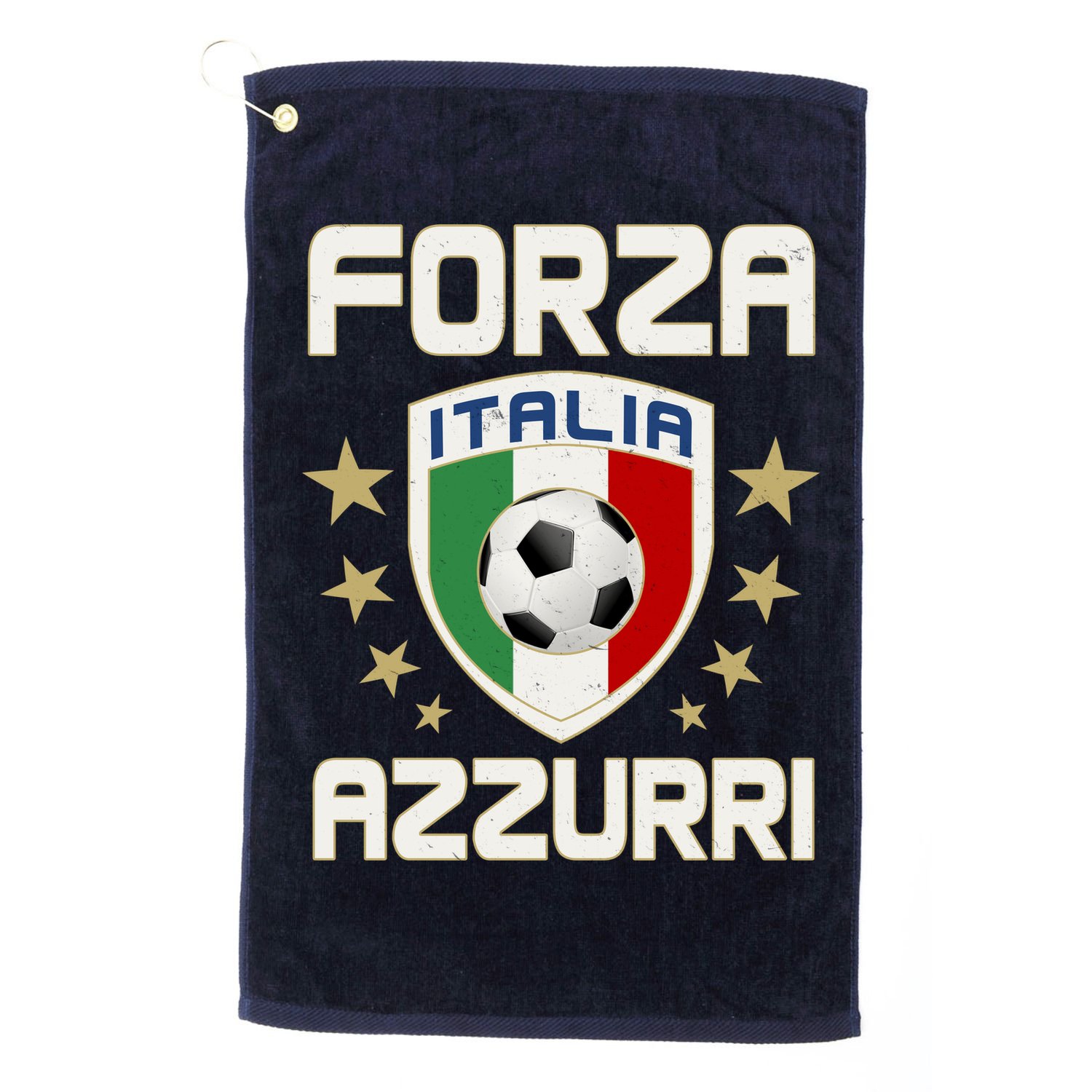 Forza Azzurri Italia Italy Shield Logo Soccer Team Golf Towel
