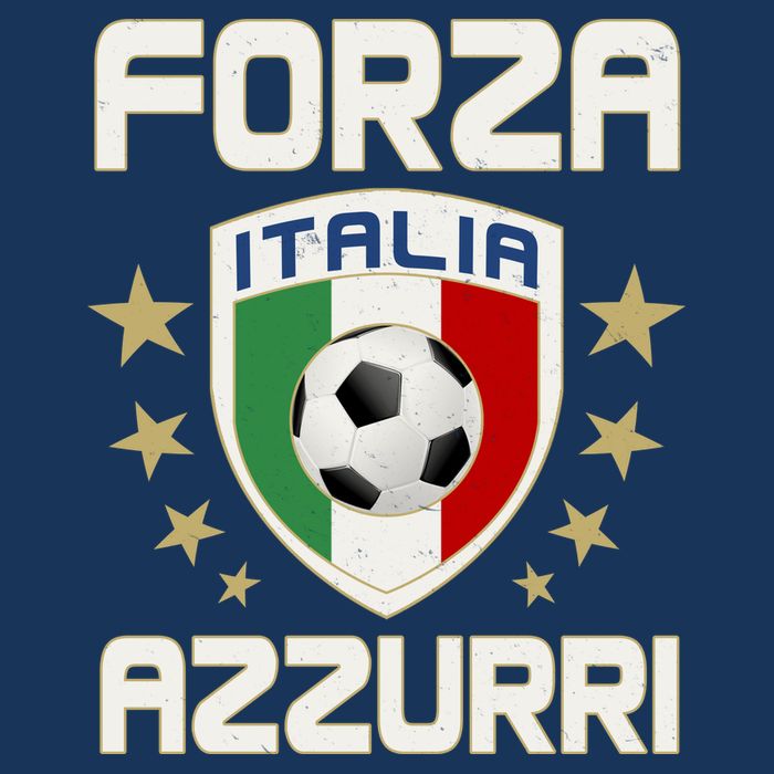 Forza Azzurri Italia Italy Shield Logo Soccer Team Women's V-Neck T-Shirt