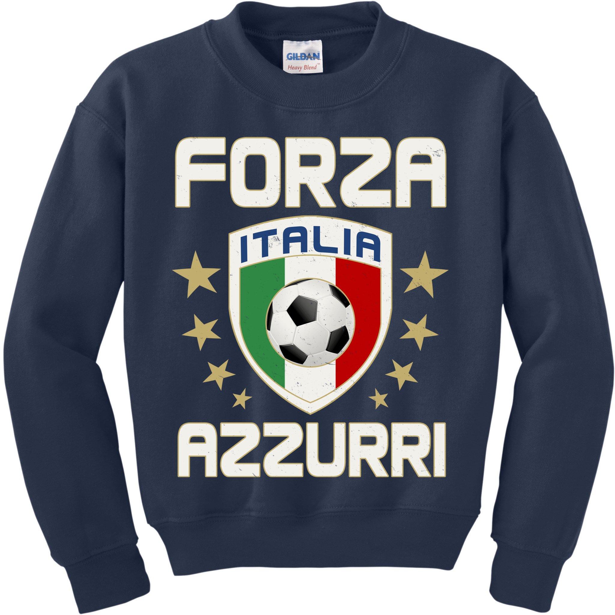 Forza Azzurri Italia Italy Shield Logo Soccer Team Kids Sweatshirt
