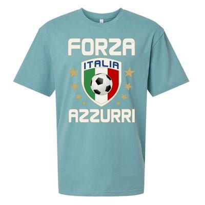 Forza Azzurri Italia Italy Shield Logo Soccer Team Sueded Cloud Jersey T-Shirt