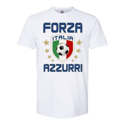 Forza Azzurri Italia Italy Shield Logo Soccer Team Softstyle® CVC T-Shirt