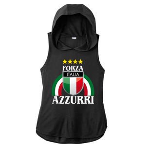 Forza Azzurri Italia Soccer Italian Team Flag 2021 Ladies PosiCharge Tri-Blend Wicking Draft Hoodie Tank