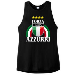 Forza Azzurri Italia Soccer Italian Team Flag 2021 Ladies PosiCharge Tri-Blend Wicking Tank