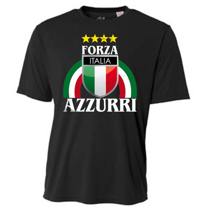 Forza Azzurri Italia Soccer Italian Team Flag 2021 Cooling Performance Crew T-Shirt