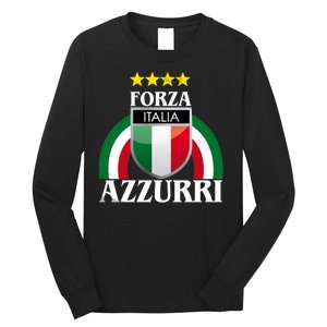 Forza Azzurri Italia Soccer Italian Team Flag 2021 Long Sleeve Shirt