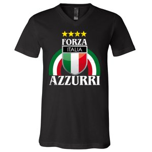 Forza Azzurri Italia Soccer Italian Team Flag 2021 V-Neck T-Shirt