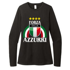 Forza Azzurri Italia Soccer Italian Team Flag 2021 Womens CVC Long Sleeve Shirt