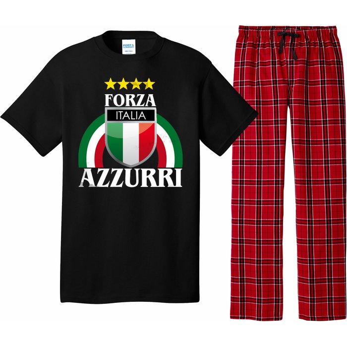 Forza Azzurri Italia Soccer Italian Team Flag 2021 Pajama Set