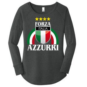 Forza Azzurri Italia Soccer Italian Team Flag 2021 Women's Perfect Tri Tunic Long Sleeve Shirt