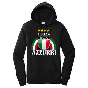 Forza Azzurri Italia Soccer Italian Team Flag 2021 Women's Pullover Hoodie