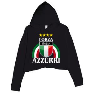 Forza Azzurri Italia Soccer Italian Team Flag 2021 Crop Fleece Hoodie