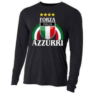 Forza Azzurri Italia Soccer Italian Team Flag 2021 Cooling Performance Long Sleeve Crew