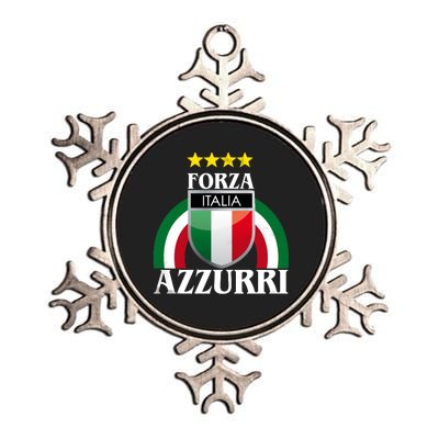 Forza Azzurri Italia Soccer Italian Team Flag 2021 Metallic Star Ornament