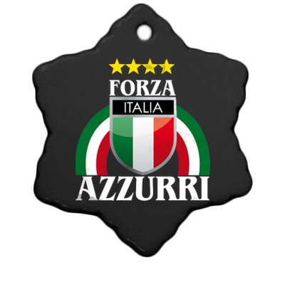 Forza Azzurri Italia Soccer Italian Team Flag 2021 Ceramic Star Ornament